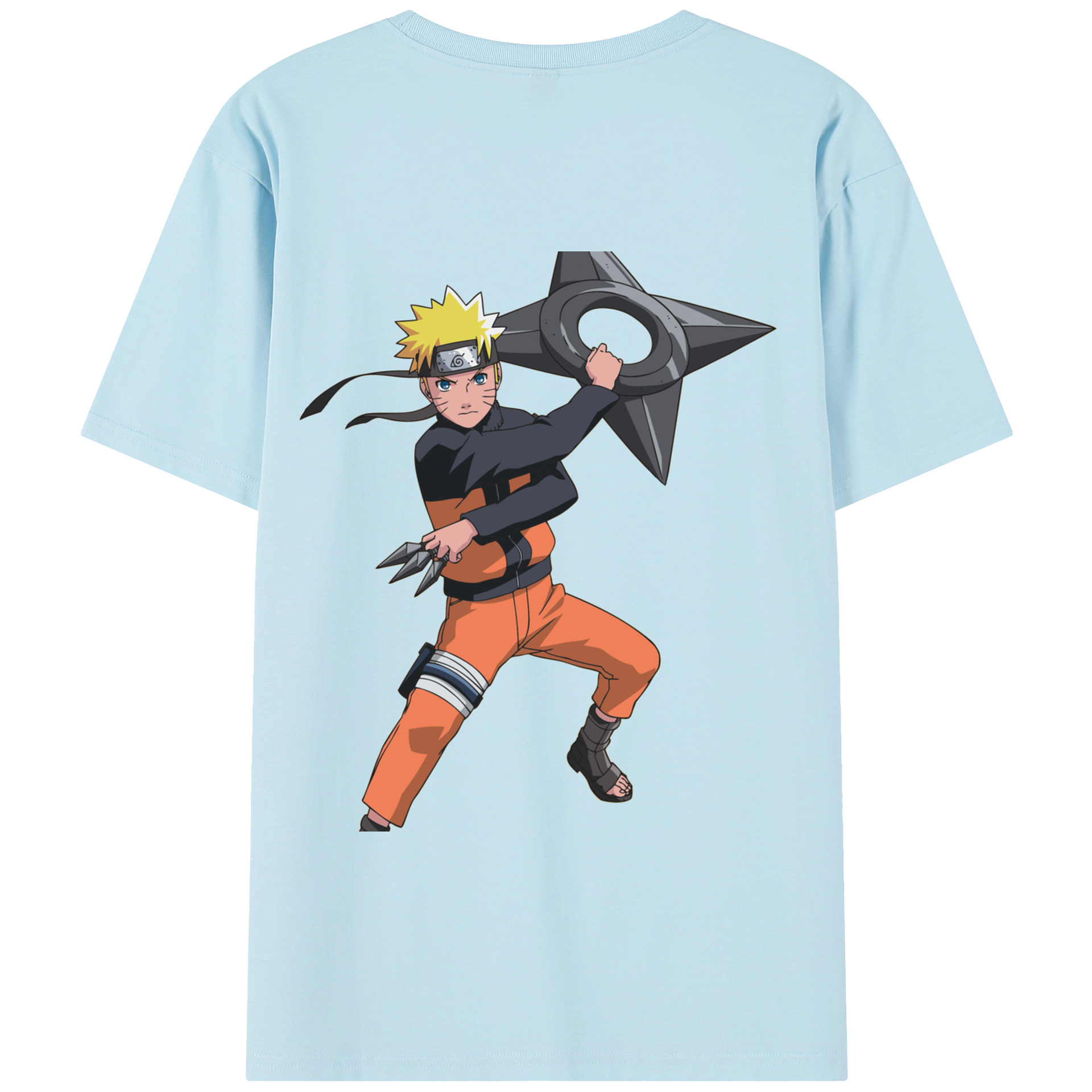 （画像用） NARUTO -ナルト- うずまき ナルト Uzumaki Naruto 綿100％半袖Tシャツ（背面プリント）